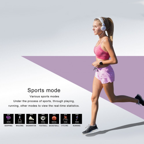 V11 Smartwatch Moniteur de pression artérielle de fréquence cardiaque en temps réel Mode multisports Montre intelligente de lumière respiratoire pour téléphone Android IOS (Silicone rose) SH601C1186-013