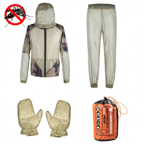 Camping Adventure Anti-Mosquito Bitt de morsure Été Pêche extérieure Respirant Mesh Suit Anti-Mosquito, Spécifications: Ensemble complet en trois pièces (S / M) SH203A200-06