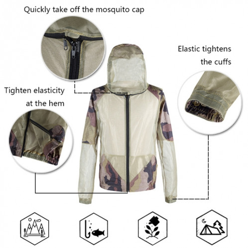 Camping Adventure Anti-Mosquito Bitt de morsure Été Pêche extérieure Respirant Mesh Suit Anti-Mosquito, Spécifications: Ensemble complet en trois pièces (S / M) SH203A200-06