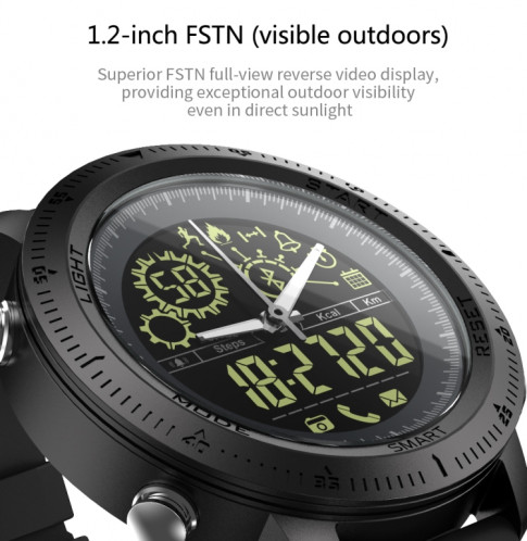 NX02 Sport Smartwatch IP67 étanche Support Tracker Calories Podomètre Smartwatch Chronomètre Appel SMS Rappel (noir) SH601A537-013
