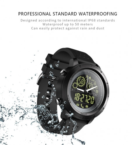 NX02 Sport Smartwatch IP67 étanche Support Tracker Calories Podomètre Smartwatch Chronomètre Appel SMS Rappel (noir) SH601A537-013