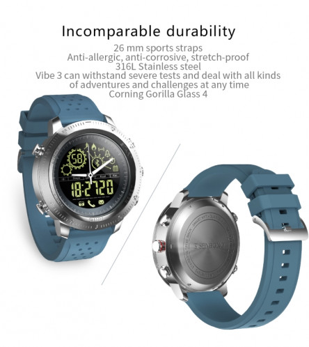 NX02 Sport Smartwatch IP67 Support étanche Tracker Calories Podomètre Smartwatch Chronomètre Rappel SMS (bleu) SH601B1042-013