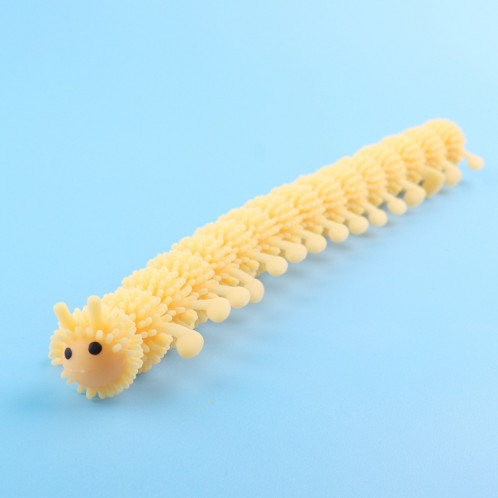 12 PCS Enfants Caoutchouc doux 16 Section Caterpillar Toy décompression stretch (jaune) SH301D835-06