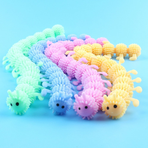 12 PCS Enfants Caoutchouc doux 16 Section Caterpillar Toy Decompompression Stretch (Vert) SH301C549-06