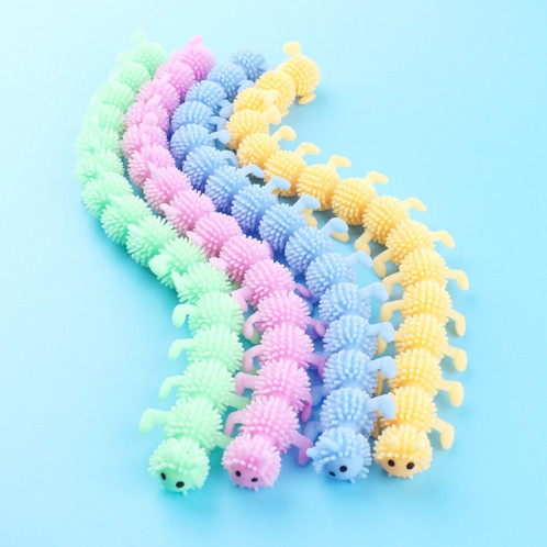 12 PCS Enfants Caoutchouc doux 16 Section Caterpillar Toy Decompompression Stretch (Vert) SH301C549-06