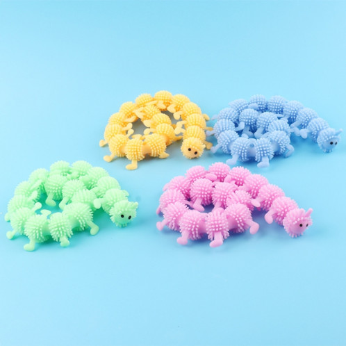 12 PCS Enfants Caoutchouc doux 16 Section Caterpillar Toy Decompompression Stretch (Vert) SH301C549-06