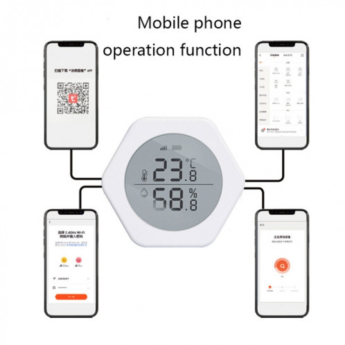 LQ-WS1 TUYA SMART HOME HOME CHAMP DE COMMANDE DE CONTRÔLE DE LA TEMPÉRATURE ET DE L'HUMIDITÉ SH7501560-010