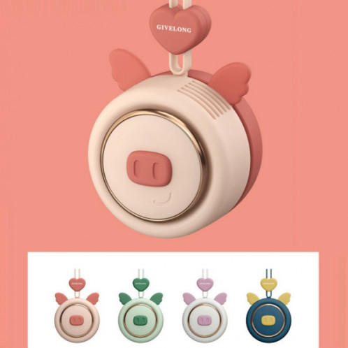 Givelong suspendu mini ventilateur USB rechargeable ventilateur portable à feuilles portables (porcelet (rose)) SG401A385-09
