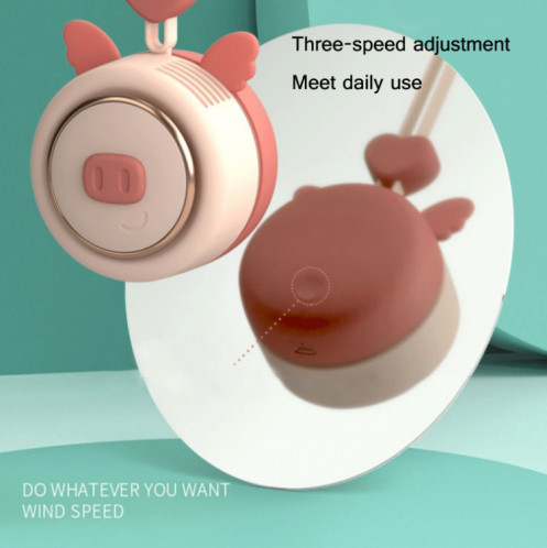 Givelong suspendu mini ventilateur USB rechargeable ventilateur portable à feuilles portables (porcelet (rose)) SG401A385-09