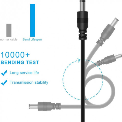 Cordon d'alimentation DC 8 en 1 Câble de charge USB de chargement USB multi-fonction USB (noir) SH201A657-07