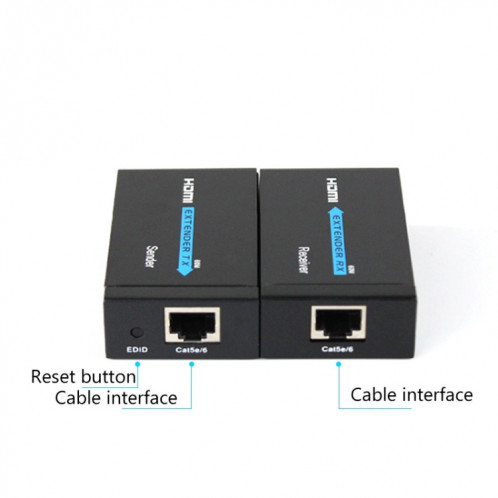 HDY-60 HDMI To RJ45 60M EXTENDER Câble réseau unique à l'amplificateur de signal HDMI () SH401B1620-06