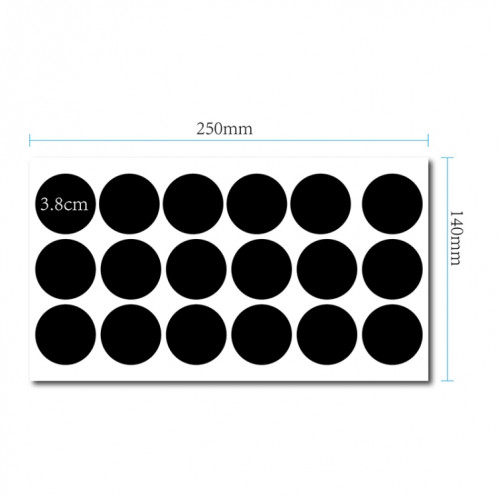 50 Ensembles Stickers de bouteille de rangement amovible imperméable PVC Sticker Blackboard Easy-to-Effacement 18pcs / Set 250x140mm SH16031462-05