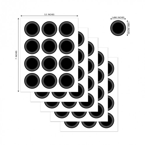 50 Ensembles Stickers de bouteille de stockage amovible imperméable PVC Autocollant de tableau noir facile à ré-effaçable 12 pcs / set 140x180mm SH1608643-06