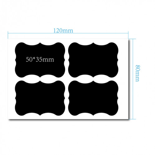 50 Ensembles Stickers de bouteille de rangement amovible imperméable PVC Sticker Blackboard Easy-to-Effacement 4PCS / Set 120x80mm SH1609972-05