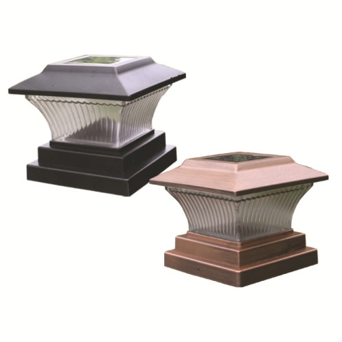 Lampe de colonne solaire extérieure IP44 étanche de jardin clôture de jardin lumière lampe de rue solaire (coquille en bronze d'or + lumière chaude) SH901D1065-07
