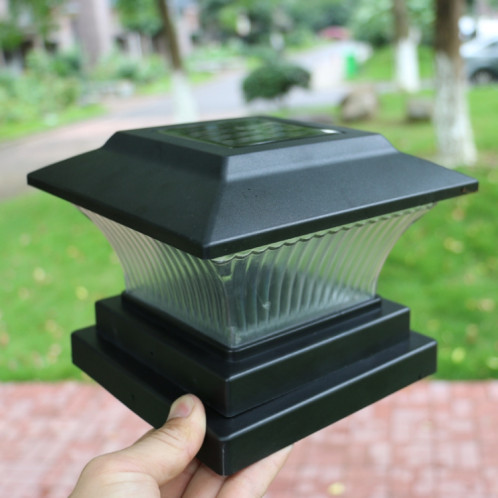 Lampe de colonne solaire extérieure IP44 étanche de jardin clôture de jardin lumière lampe de rue solaire (coquille en bronze d'or + lumière chaude) SH901D1065-07