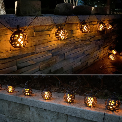 6 en 1 Solar Flame Ball Light String Outdoor Solar Courtyard IP44 Lumière imperméable SH9002239-06