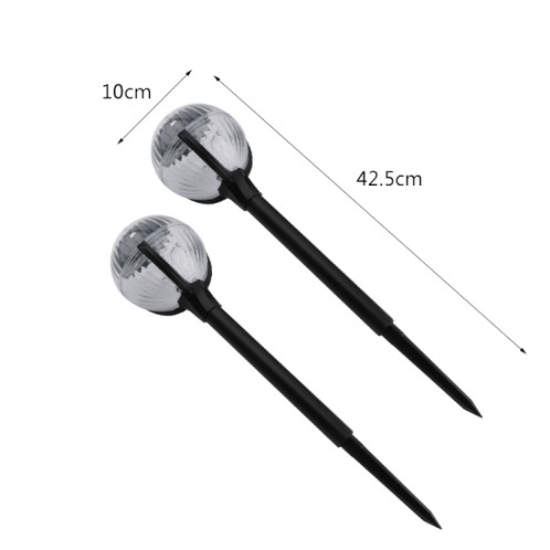 2 PCS Contrôle de la lumière Lampe à gazon solaire Lumières de jardin extérieures (lumière chaude) SH501A1097-06