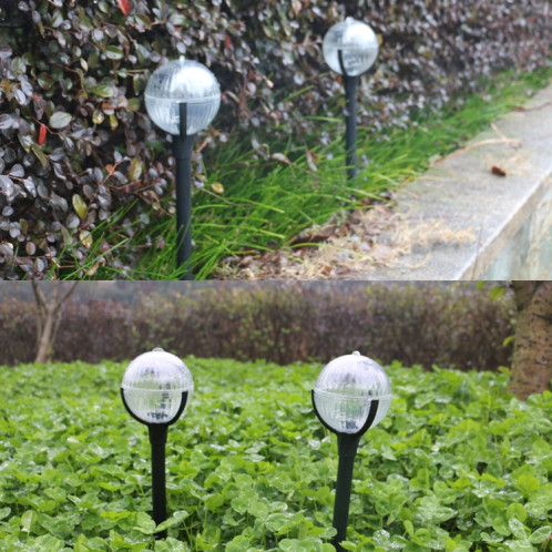 2 PCS Contrôle de la lumière Lampe à gazon solaire Lumières de jardin extérieures (lumière chaude) SH501A1097-06