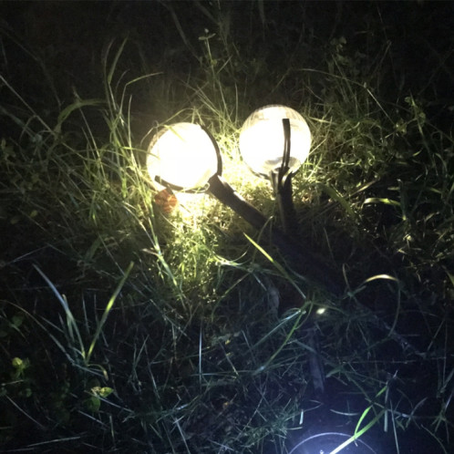 2 PCS Contrôle de la lumière Lampe à gazon solaire Lumières de jardin extérieures (lumière chaude) SH501A1097-06