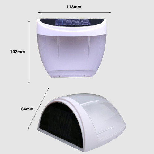 8 LED Contrôle de la lumière Solaire Jardin Solar Clôture en plein air Light pelouse légère lampe de rue (lumière chaude) SH801B1685-07