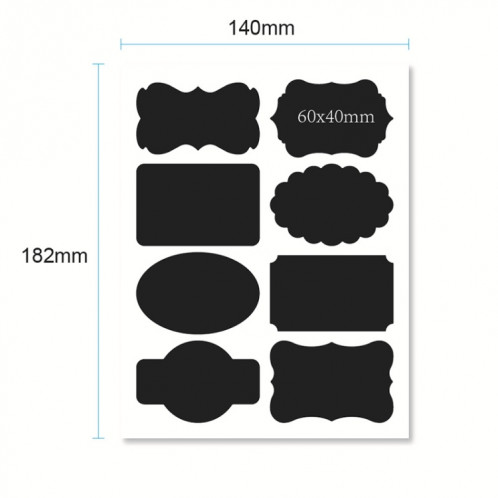 50 ensembles de bouteille amovible étanche réassible Can PVC Blackboard Sticker 8pcs / Set 140x182mm SH62021734-07