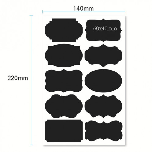 50 ensembles de bouteille amovible étanche effaçable peut autocollant en PVC Blackboard 10pcs / Set 140x220mm SH6203794-07