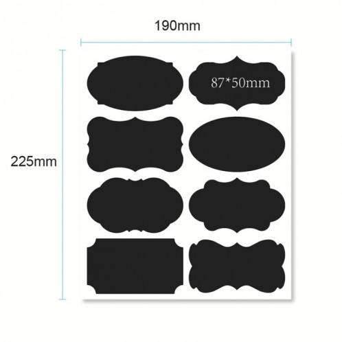 50 ensembles de bouteille amovible étanche réassible Can PVC Blackboard Sticker 8pcs / Set 190x225mm SH6205309-07