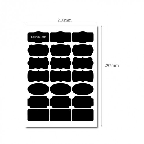 50 ensembles de bouteille amovible étanche réassible Can PVC Blackboard Sticker 21pcs / Set 210x297mm SH62061360-07
