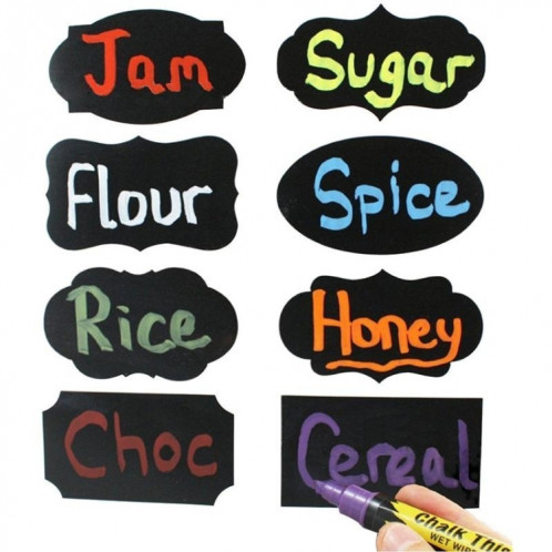 50 ensembles de bouteille amovible étanche effaçable peut autocollant en PVC Blackboard 12pcs / Set 155x145mm SH62081337-07