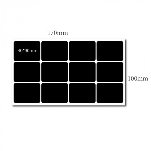 50 ensembles de bouteille amovible étanche effaçable peut autocollant en PVC Blackboard 12pcs / Set 170x100mm SH62091621-07