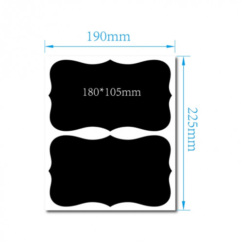 50 ensembles de bouteille amovible étanche effaçable peut autocollant en PVC Blackboard 2pcs / Set 190x225mm SH621039-07