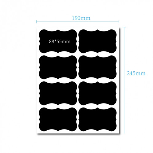 50 ensembles de bouteille amovible étanche effaçable PVC Blackboard Sticker 8pcs / Set 190x245mm SH6211614-07