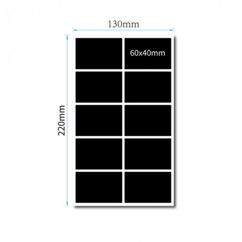 50 Ensembles de bouteille amovible étanche réassible peut autocollant en PVC Blackboard 10pcs / Set 130x220mm SH62121631-07
