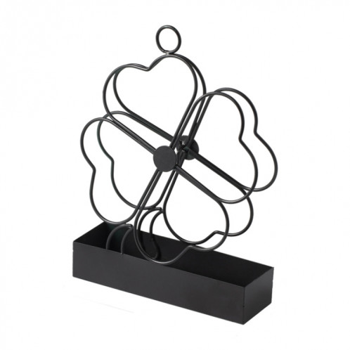 2 PCS Porte-moustiche en fer forgé simple suspendu Porte-moustiche de moustiche de moustiche ignifuge de moustiche de moustiche de bobine de bobine d'encens brûleur d'encens ornements à quatre feuilles d'herbe (noir) SH3702897-05