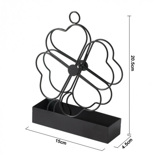 2 PCS Porte-moustiche en fer forgé simple suspendu Porte-moustiche de moustiche de moustiche ignifuge de moustiche de moustiche de bobine de bobine d'encens brûleur d'encens ornements à quatre feuilles d'herbe (noir) SH3702897-05