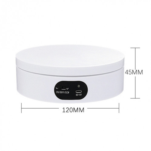 ND120 USB Table d'affichage panoramique fabriqué à la main Table tournante (blanc) SH901A802-05