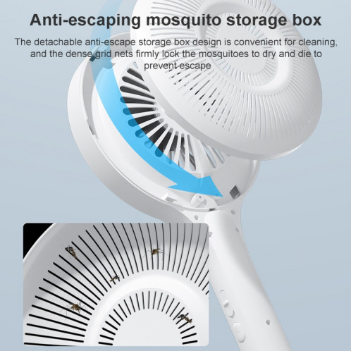 Swatter Mosquito domestique et lampe de moustique Type d'inhalation de l'inhalation Mosquito extérieure, Couleur: Mosquito Swatter Blanc SH08041300-07