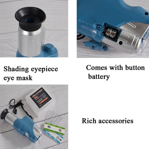 C2122 20x-60x Enfants Microscope Handheld Microscope Scientifique Jouet Adventure en plein air Aides à la vapeur SH0625139-05