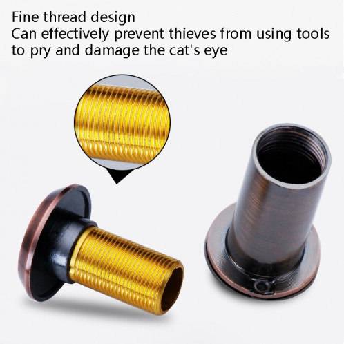 2 PCS Sécurité Porte Cat Eye HD Verre Lentille de 200 degrés Eye de porte de l'hôtel Anti-minuscule à angle grand angle, Spécifications: 26mm Gold SH7607560-07