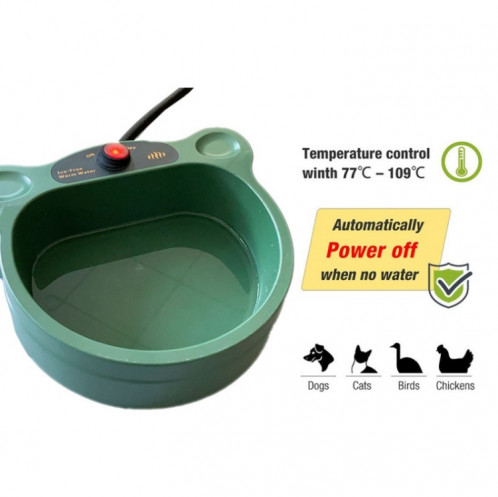 Bol de chauffage extérieur Bol à animaux de compagnie Bol à eau thermostatique automatique pour chats et chiens () SH401B1386-07
