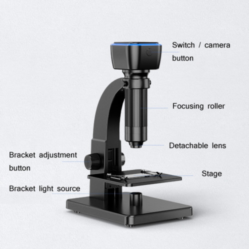 Microscope biologique de grossissement de 2000X WIFI USB HD Loupe numérique HD SH0698944-06