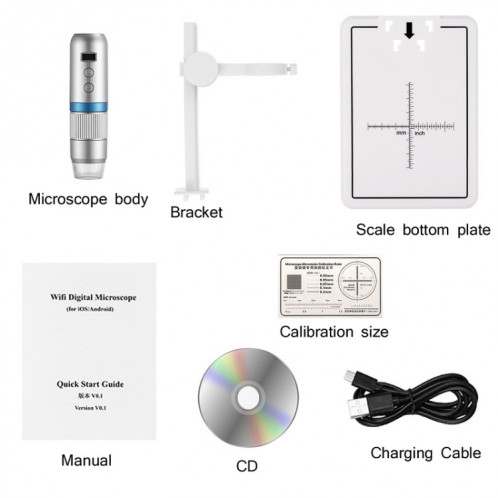 WIFI Microscope électronique sans fil 1080P HD Entretien numérique Loupe Loupe Loupe SH0707608-06