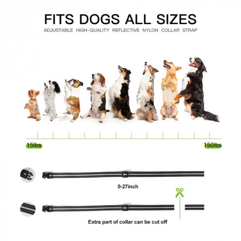 Bouchon d'écorce de chien Vibration Vibration Anti-Barking Collier électrique Collier EU Fiche (Noir) SH401A1404-07