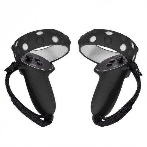 2 Ensembles GS092 Contrôleur de poignée Couvercle de protection en silicone anti-chute et couverture tout compris anti-incluse pour Oculus Quest 2 (Noir) SH001B1388-07
