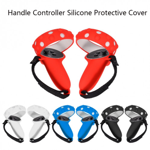 2 Ensembles GS092 Contrôleur de poignée Couvercle de protection en silicone anti-chute et couverture tout compris anti-perte pour Oculus Quest 2 (Bleu) SH001A823-07