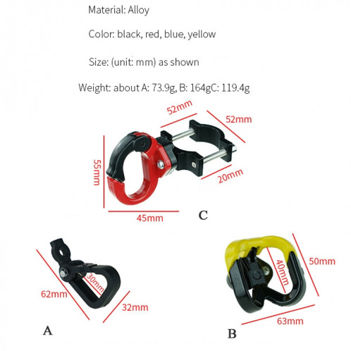 2 PCS pour Ninebot Max G30 Accessoires de scooters en alliage d'aluminium Crochet de tige de crochet, Spécifications: modèle simple (noir) SH09011092-07