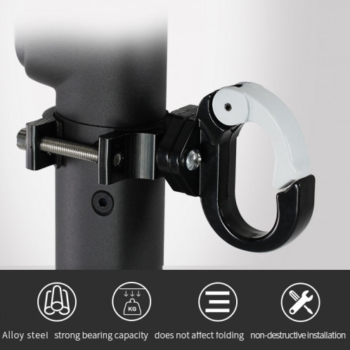 2 PCS pour Ninebot Max G30 Accessoires de scooters en aluminium Crochet de tige de crochet en alliage d'aluminium, Spécifications: Crochet unique (noir) SH09041326-07