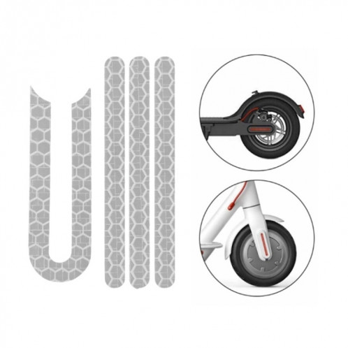 5 PCS Scooter Stickers Reflective Cursor Scooter Mudguard Reflective Sticker For Xiaomi Mijia M365 / M365 Pro (White) SH1801371-06