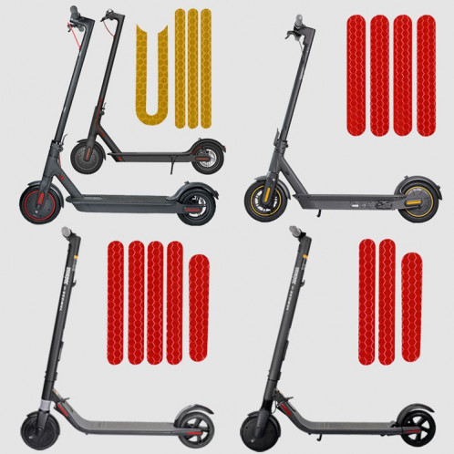 5 autocollants de scooters de scooters réfléchissant Scooter Scooter Scanguard Sticker réfléchissant pour Ninebot Max G30 (Jaune) SH1806208-06